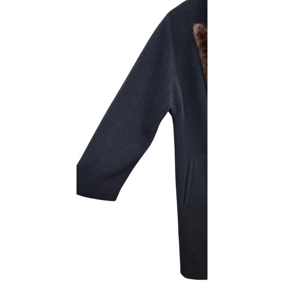 Hilary Radley 100% Alpaca Black Coat Women Size 4 Luxury Winter Overcoat - Picture 8 of 15